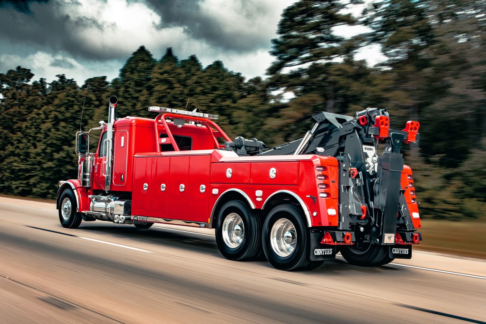 Miller Industries Century 5230 heavy-duty integrated wrecker on the road